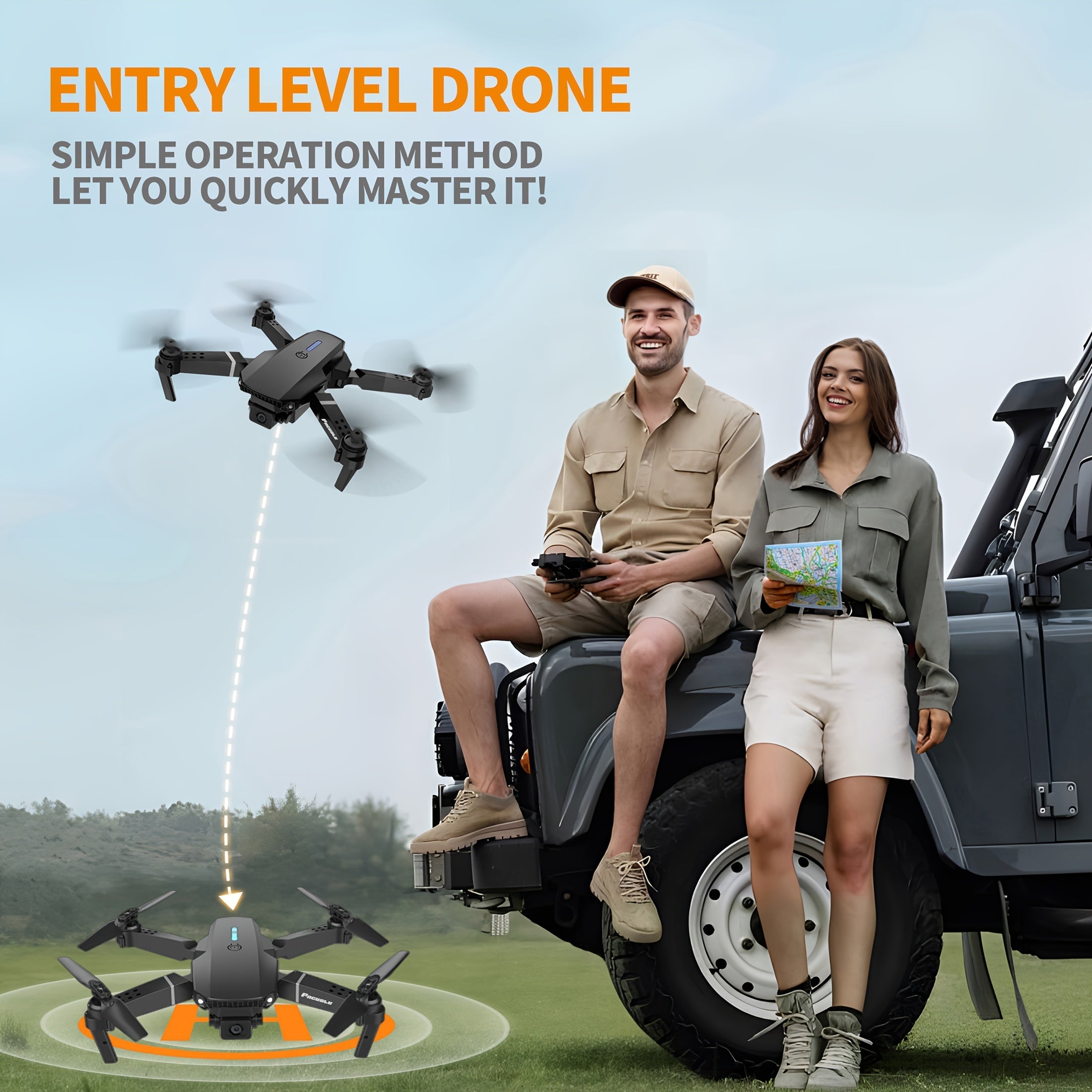 Drone E88 avec Double Caméra – Quadcopter Pliable avec Maintien de Hauteur