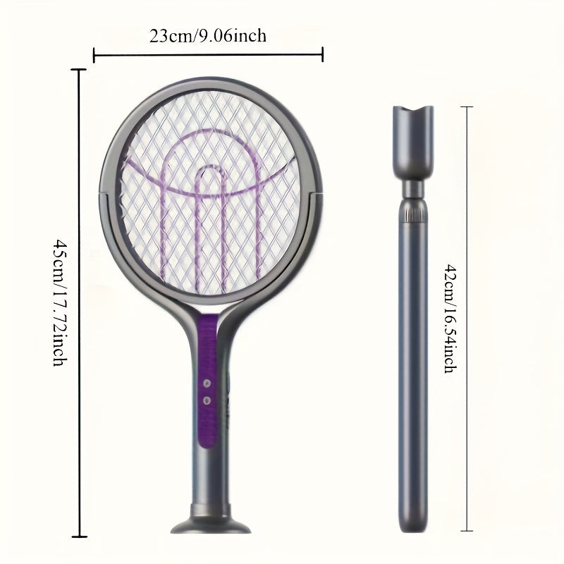 Zapper à Insectes Électrique Pliable – Rechargeable avec Manche Télescopique