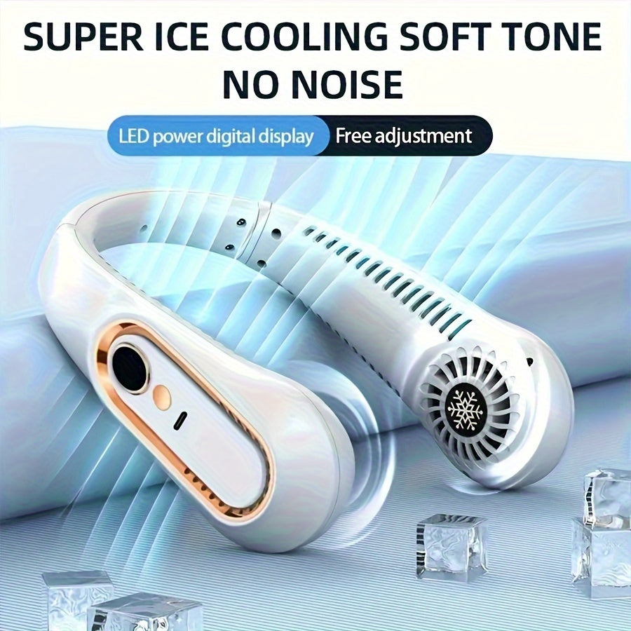 Ventilateur de Cou Rechargeable USB pour un Refroidissement Puissant et Silencieux – Parfait pour une Utilisation Intérieure et Extérieure