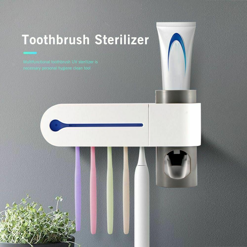 Stérilisateur de brosse à dents à lumière UV et distributeur de dentifrice