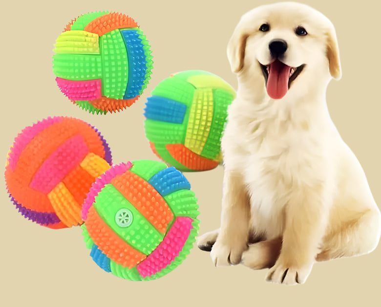 Balle à Chien Squeaky Luminescente – Moment de Jeu Éclairé pour Animaux, Facile à Nettoyer !