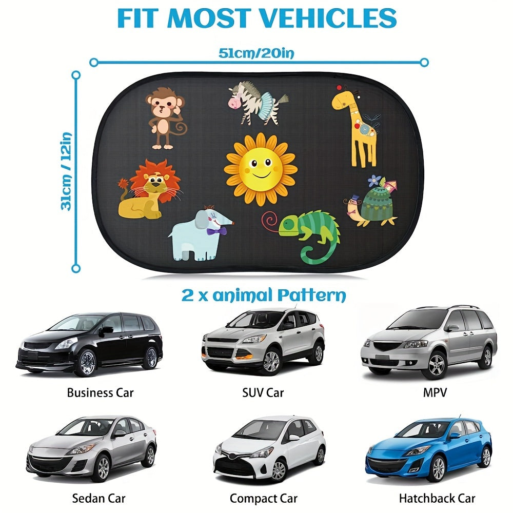 Aventures Animales Ensoleillées Pare-Soleil – Protecteur et Amusant pour la Voiture