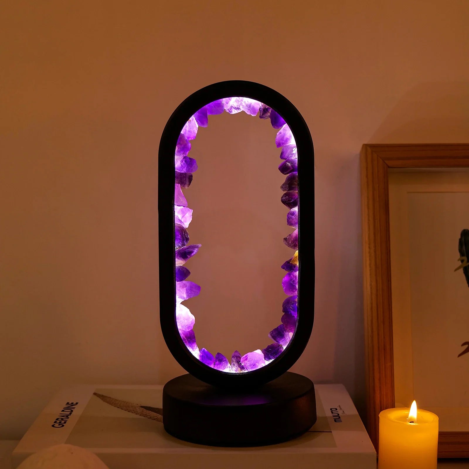 Lampe en Améthyste Fait Main - Serenith
