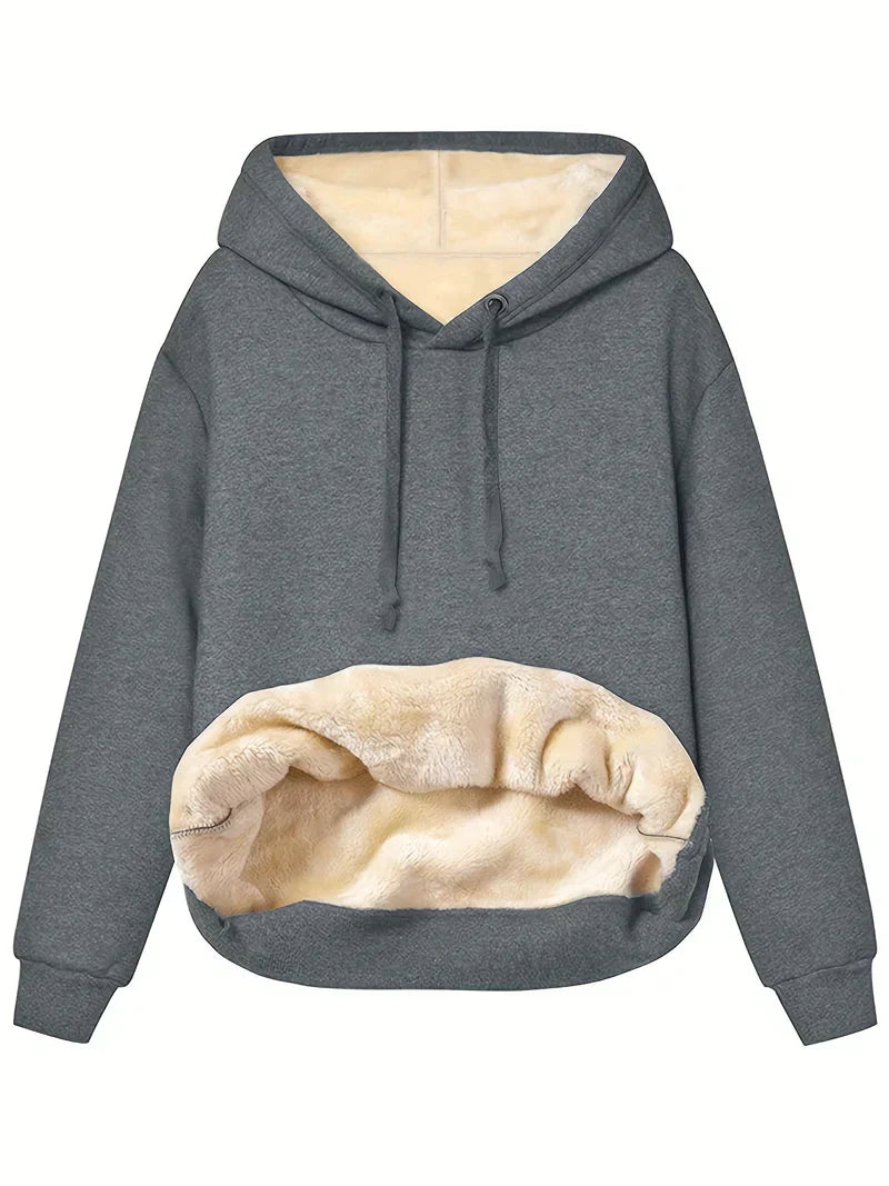 Sweat à capuche en fausse fourrure | Pull confortable et élégant pour les jours froids