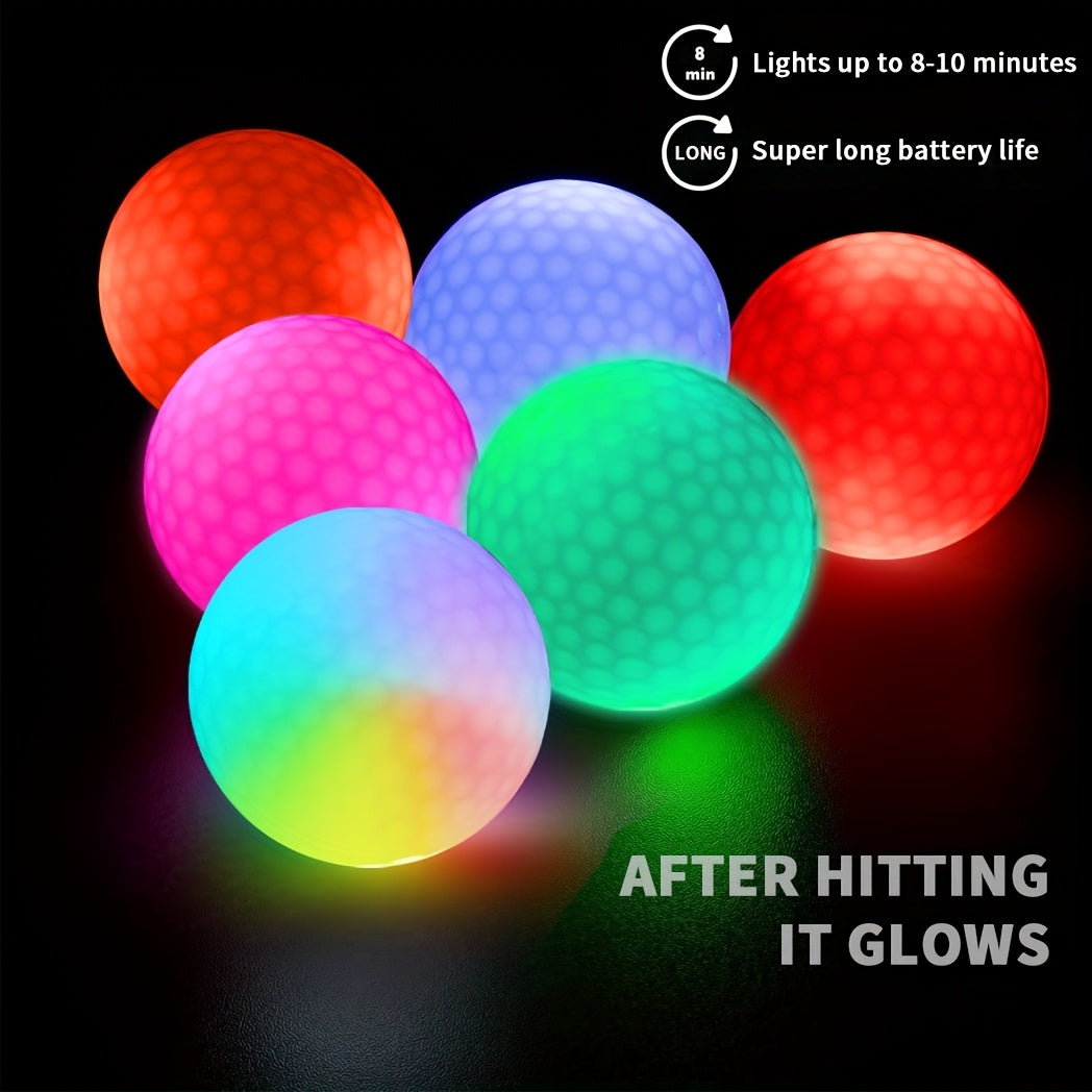 Caiton – Pack de 6 balles de golf LED avec capteur | Balles de golf lumineuses | Pour le golf de nuit, les fêtes et les idées de cadeaux