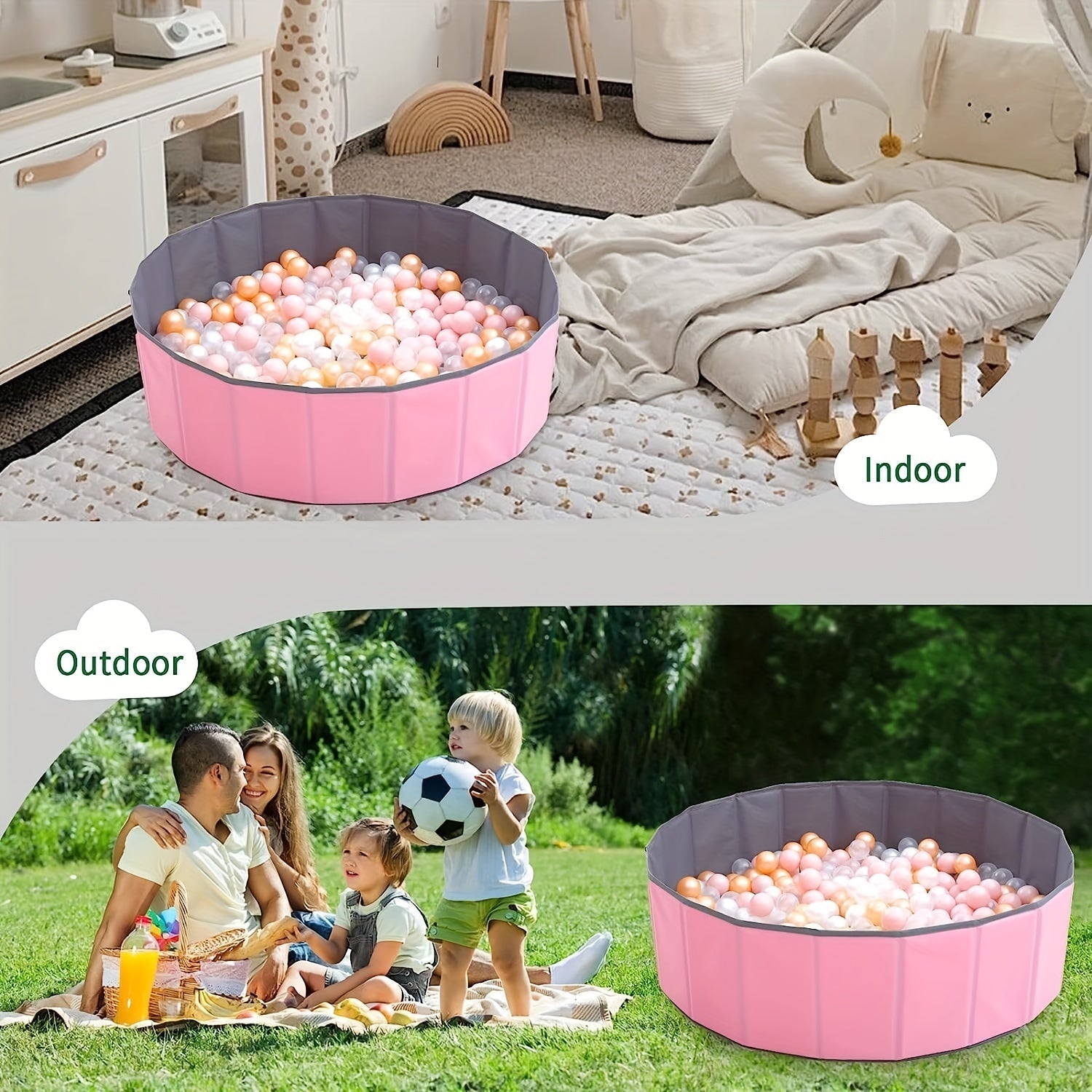 Bac à Balles Océan FunZone - Coloré, Pliable et Sécuritaire pour Amusement des Petits