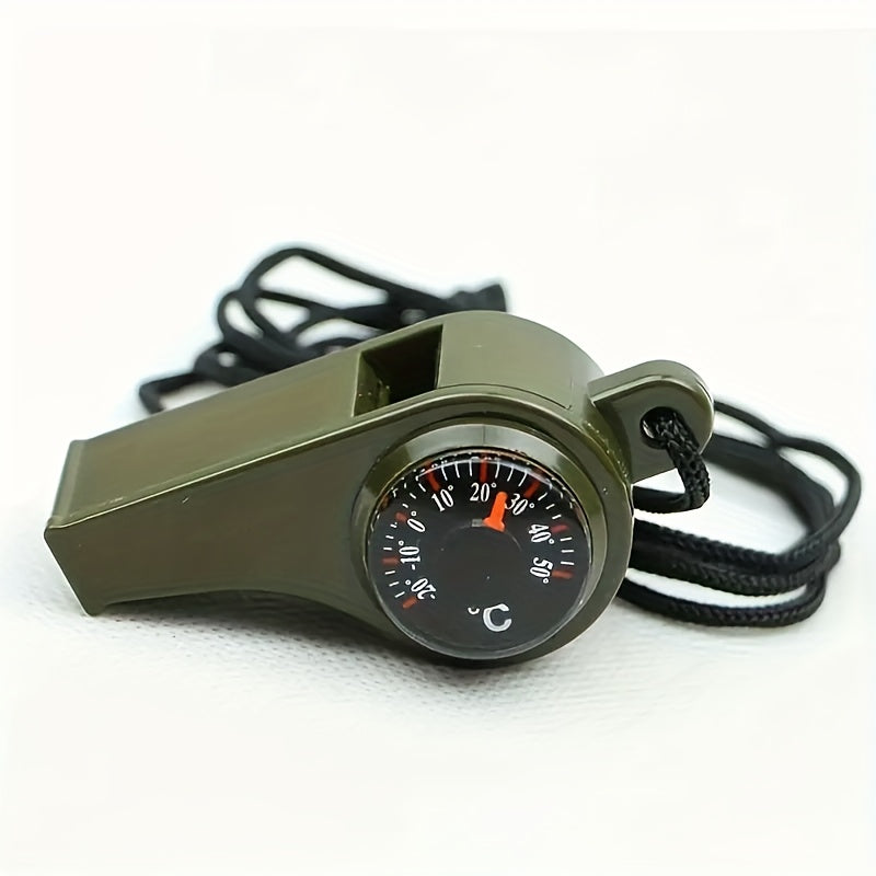 Sifflet de Secours avec Compas et Thermomètre – Design Durable et Flottant pour les Aventures de Survival et de Plein Air