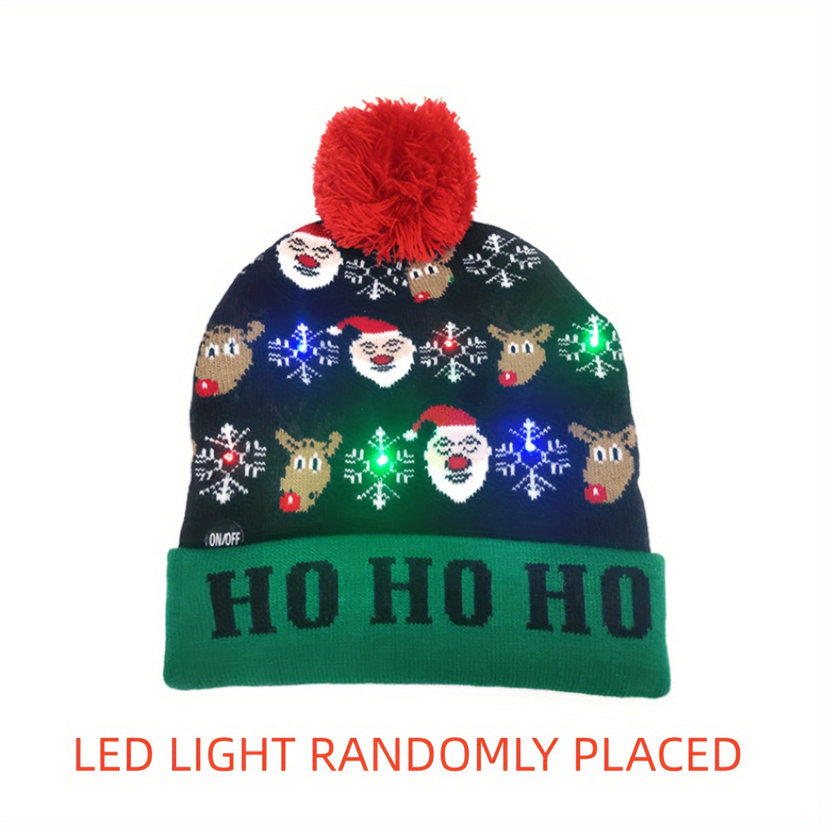 Bonnet LED Givré - Éclairé et Joyeux pour les Fêtes