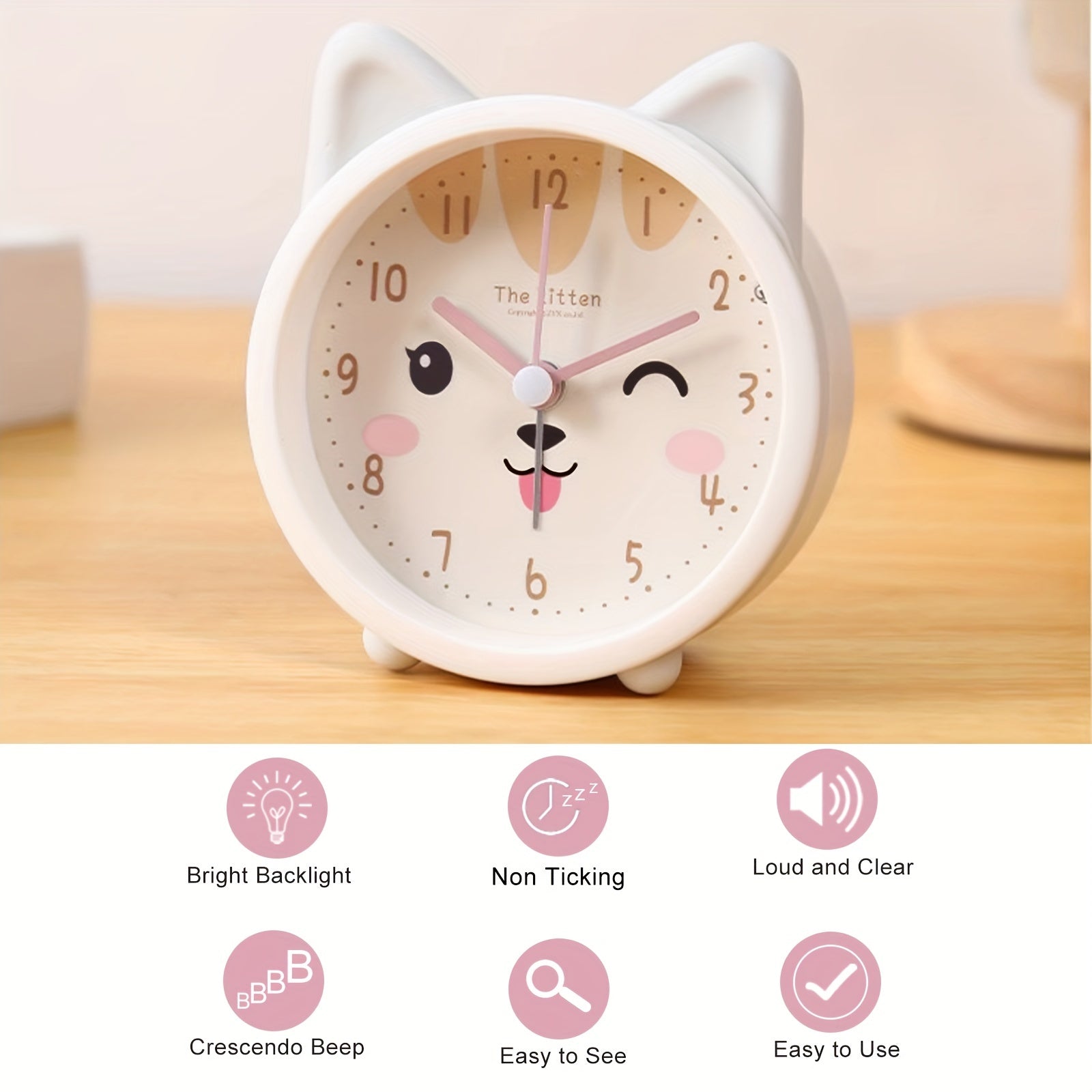 BunnyTime Réveil Silencieux - Pour un Matin Calme et Mignon