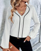 Blouse à Manches Longues et Col en V - Alina