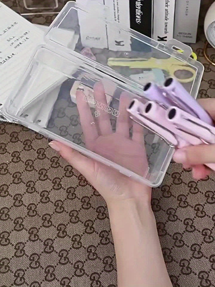 Boîte de Rangement Transparente - Pratique et Durable pour Fournitures Scolaires