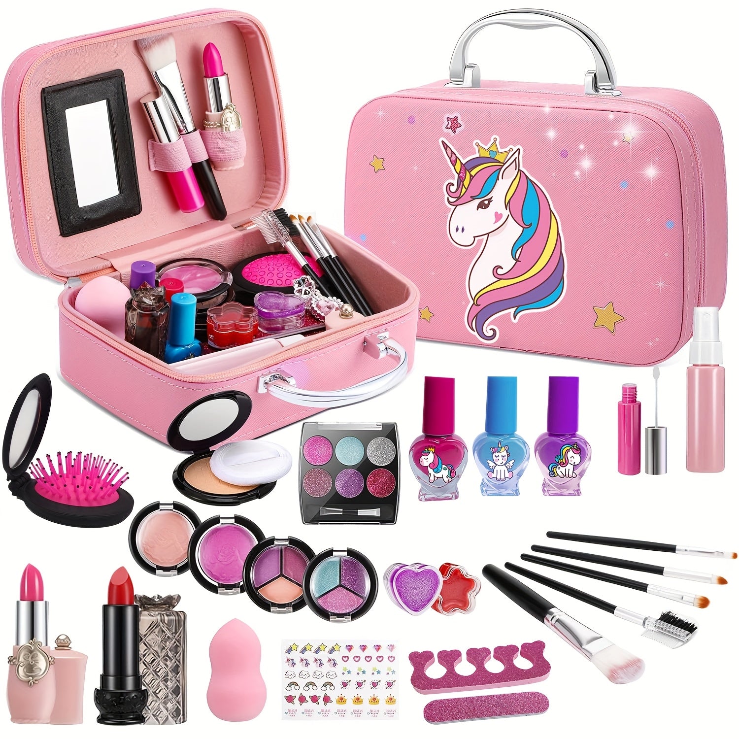 Trousse de Maquillage Deluxe Licorne – Vraies Cosmétiques et Accessoires pour Filles