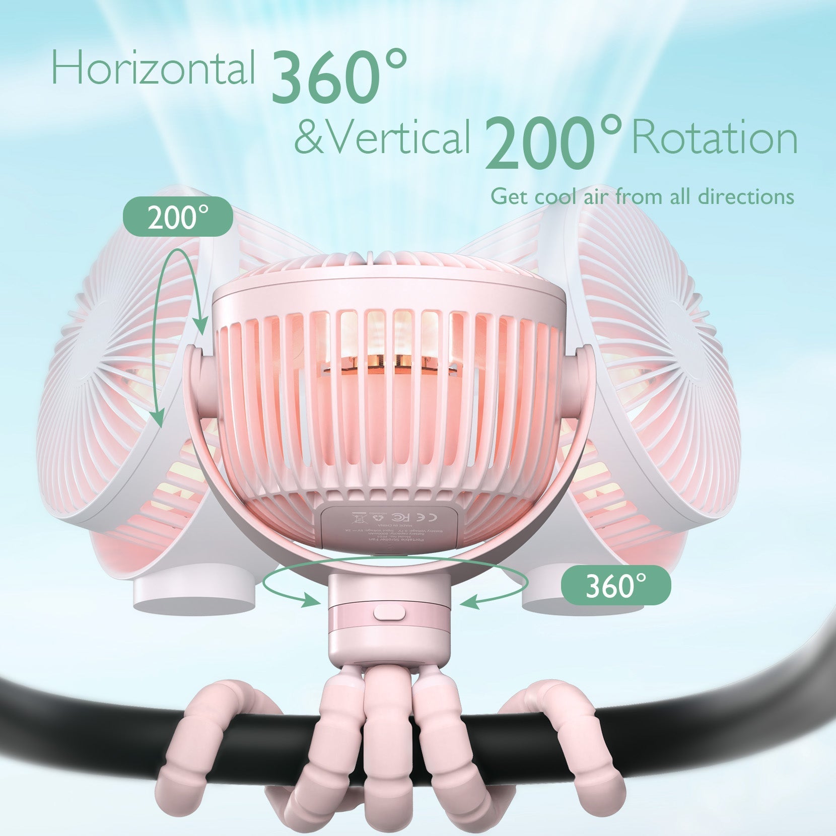 Ventilateur portable rechargeable USB pour les voyages