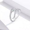 Bague en reptile en platine argenté