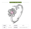 Bague à fleurs ajustable en argent 925