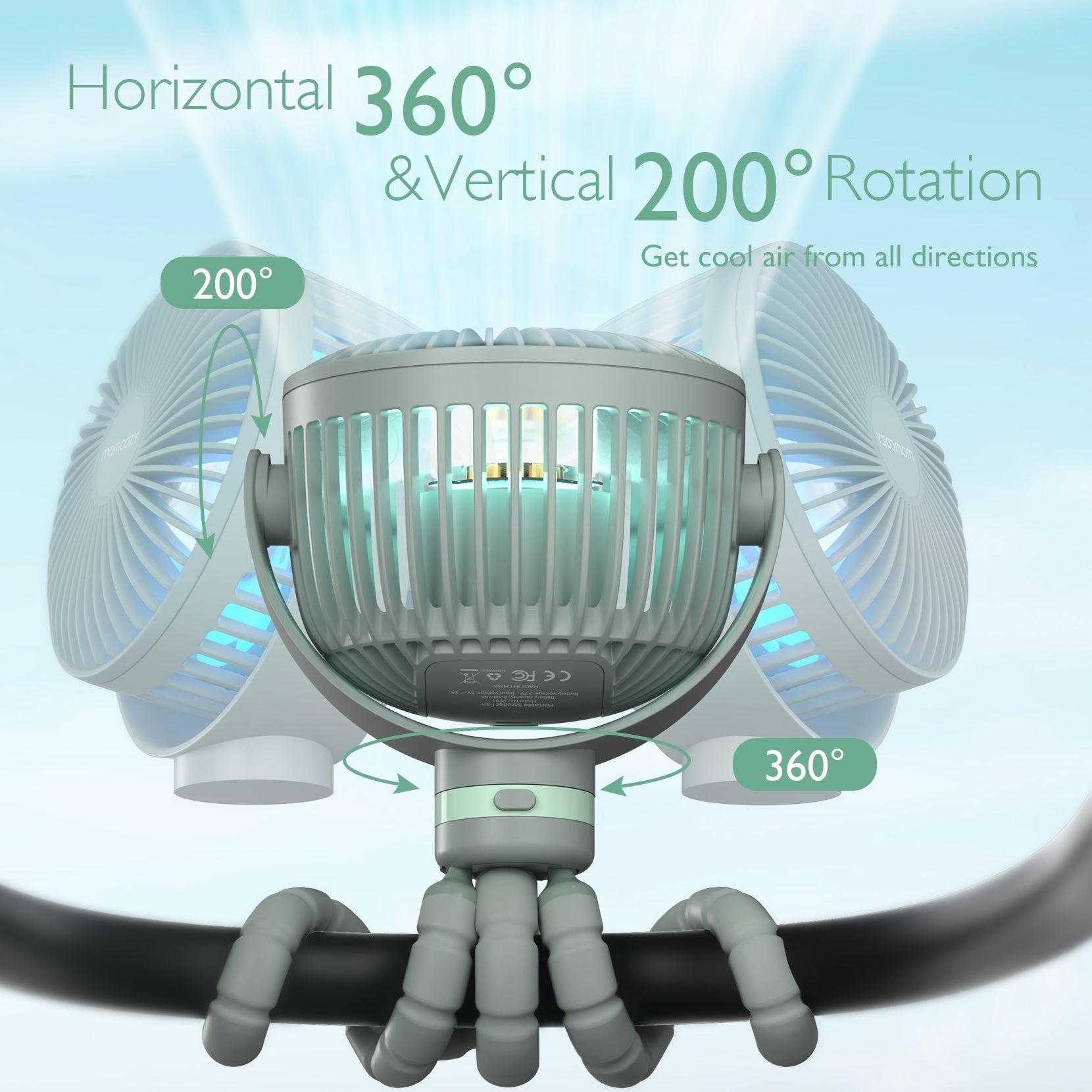 Ventilateur portable rechargeable USB pour les voyages
