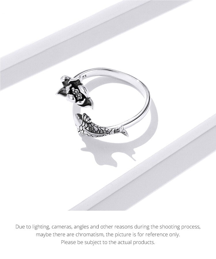 Bague ajustable Koi et Lotus