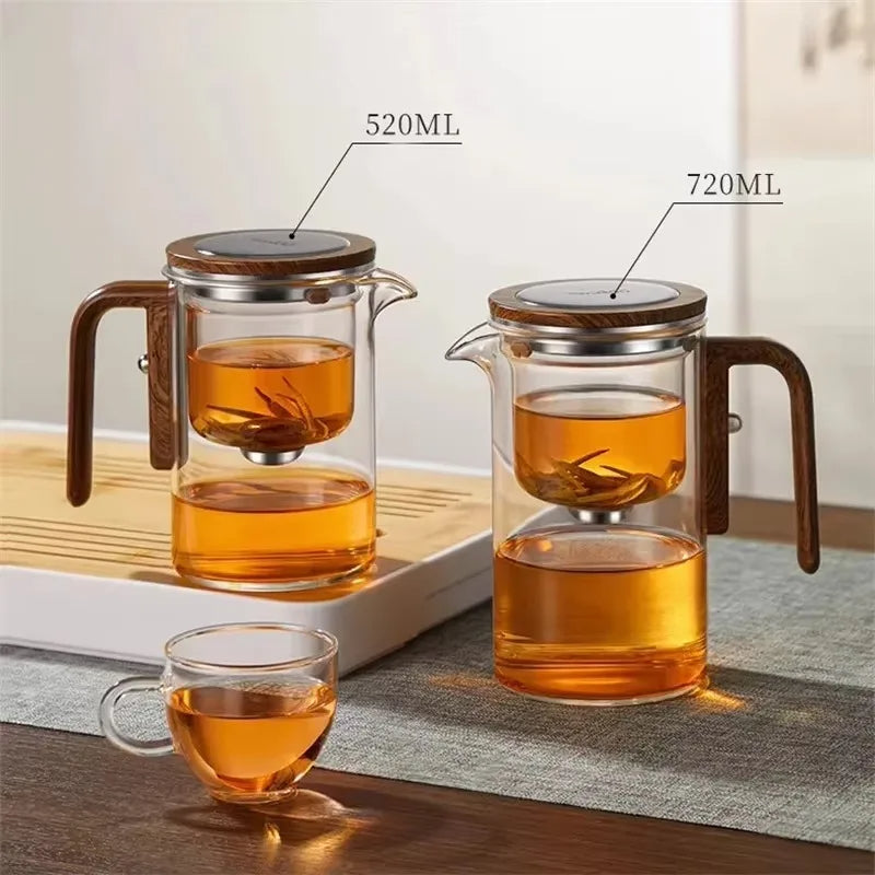 Théière magnétique BrewPure | Théière en verre de luxe avec séparateur en un clic