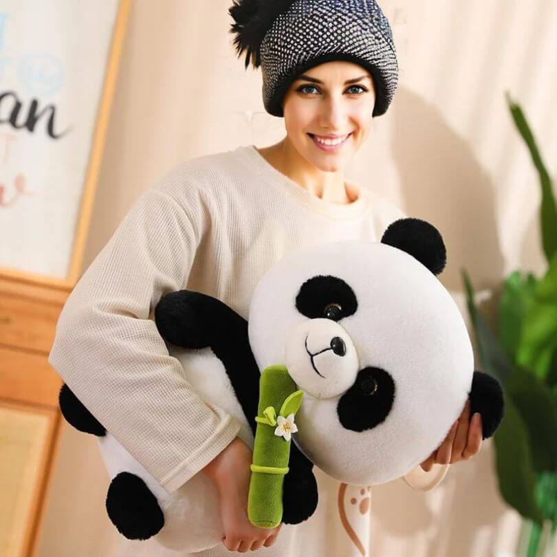 Adorable peluche Panda | Mignon panda avec bambou pour enfants