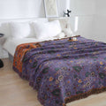 Couverture en Coton avec Franges Paon