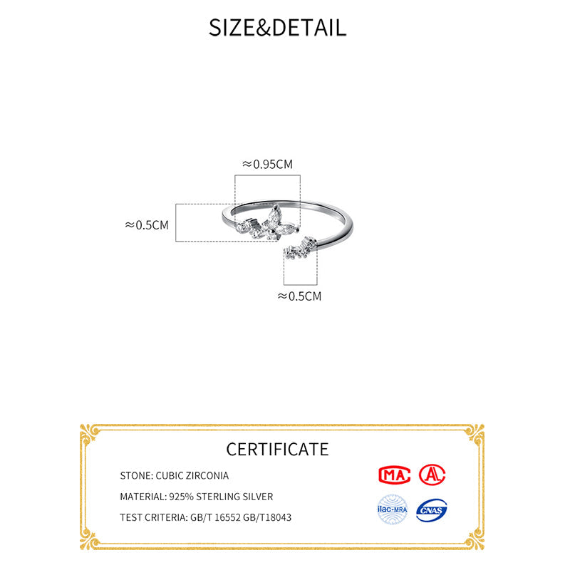 Bague en argent étroite avec zircon (ajustable)