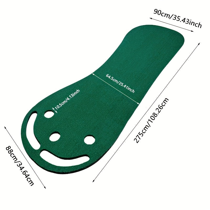 Tapis de Putting Portable 91×274 cm | Tapis de Putting Intérieur & Extérieur | Design Bicolore avec Structure en Feutre