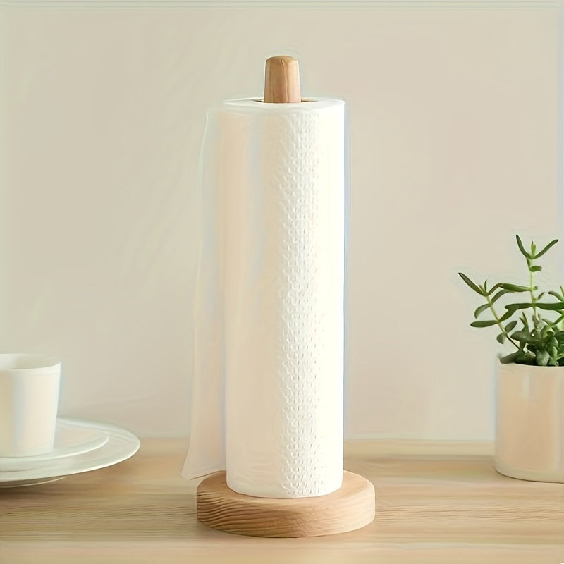 Support de Rouleau de Cuisine en Bambou avec Finition Naturelle – Élégant et Pratique pour le Comptoir