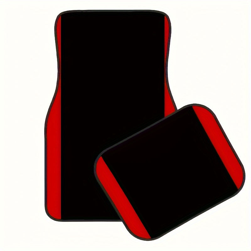 Tapis de sol en polyester avec rayures verticales rouges – Antidérapants et lavables pour tous les véhicules