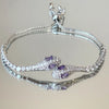 Bracelet serpent en argent avec zirconium – Lyra