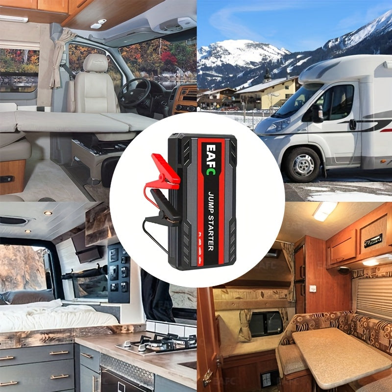 LuxAuto Elite Démarreur de Voiture Portable | Booster d'urgence et chargeur de batterie mobile pour camping-car 12V, idéal pour les voyages