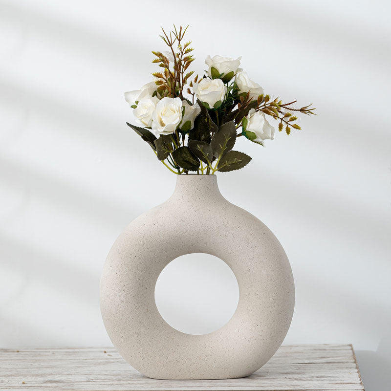 Vase à fleurs en céramique | Vase décoratif moderne au design mat