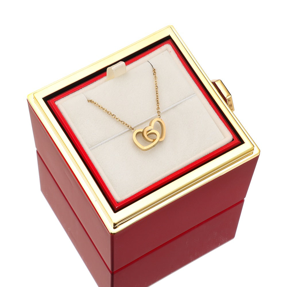 Collier & Rose dans une Boîte à Bijoux de Luxe avec Surprise Cachée - Lunavia