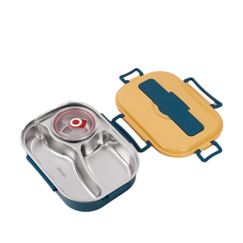 Boîte à lunch en acier inoxydable avec 4 compartiments | Boîte à lunch en acier inoxydable avec 4 compartiments