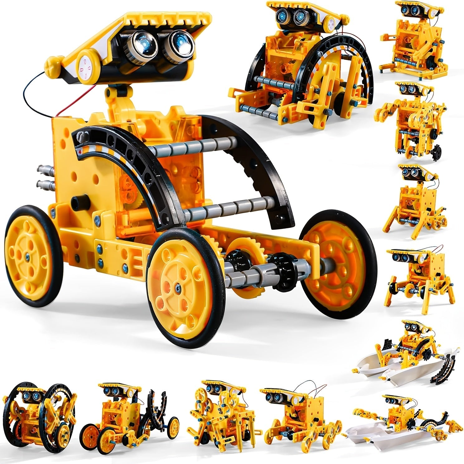 Solar Robo Builder - Jouet éducatif de construction 12-en-1 à énergie solaire