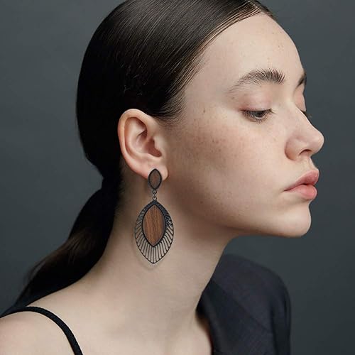 Boucles d'oreilles en bois Boho