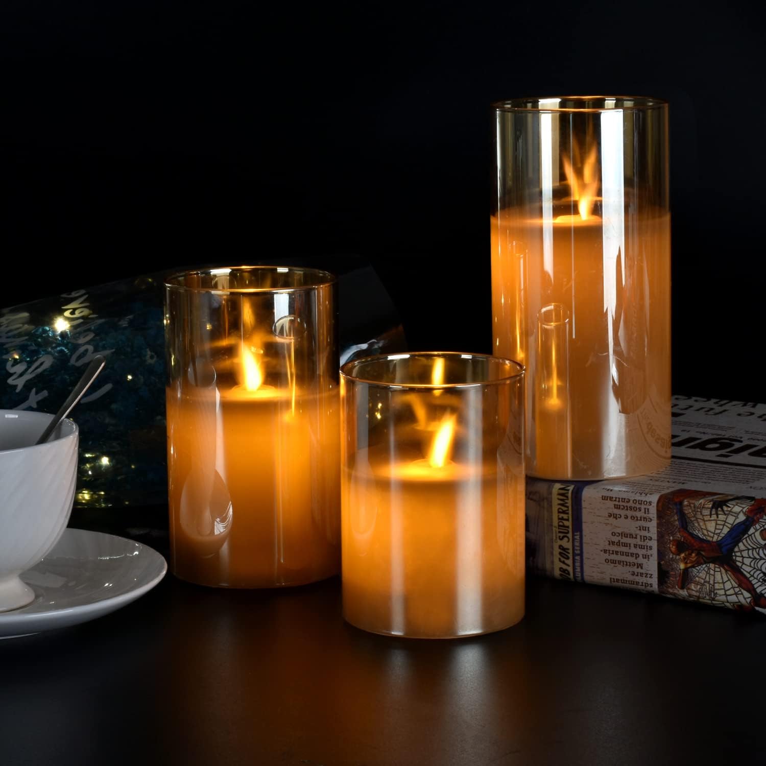 Ensemble de Bougies LED LuxeGlow | Bougies élégantes télécommandées avec minuterie d'arrêt automatique pour une ambiance sereine