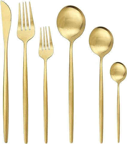 Vaisselle de luxe PronkPracht | Ensemble de couverts de haute qualité de 36 pièces avec finition mate dans des couleurs élégantes