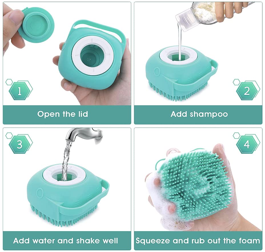 Brosse douce pour le bain et le toilettage des animaux de compagnie