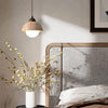 Suspension en Marbre Naturel – Design Élégant en Noyer et Pierre pour un Look Intemporel