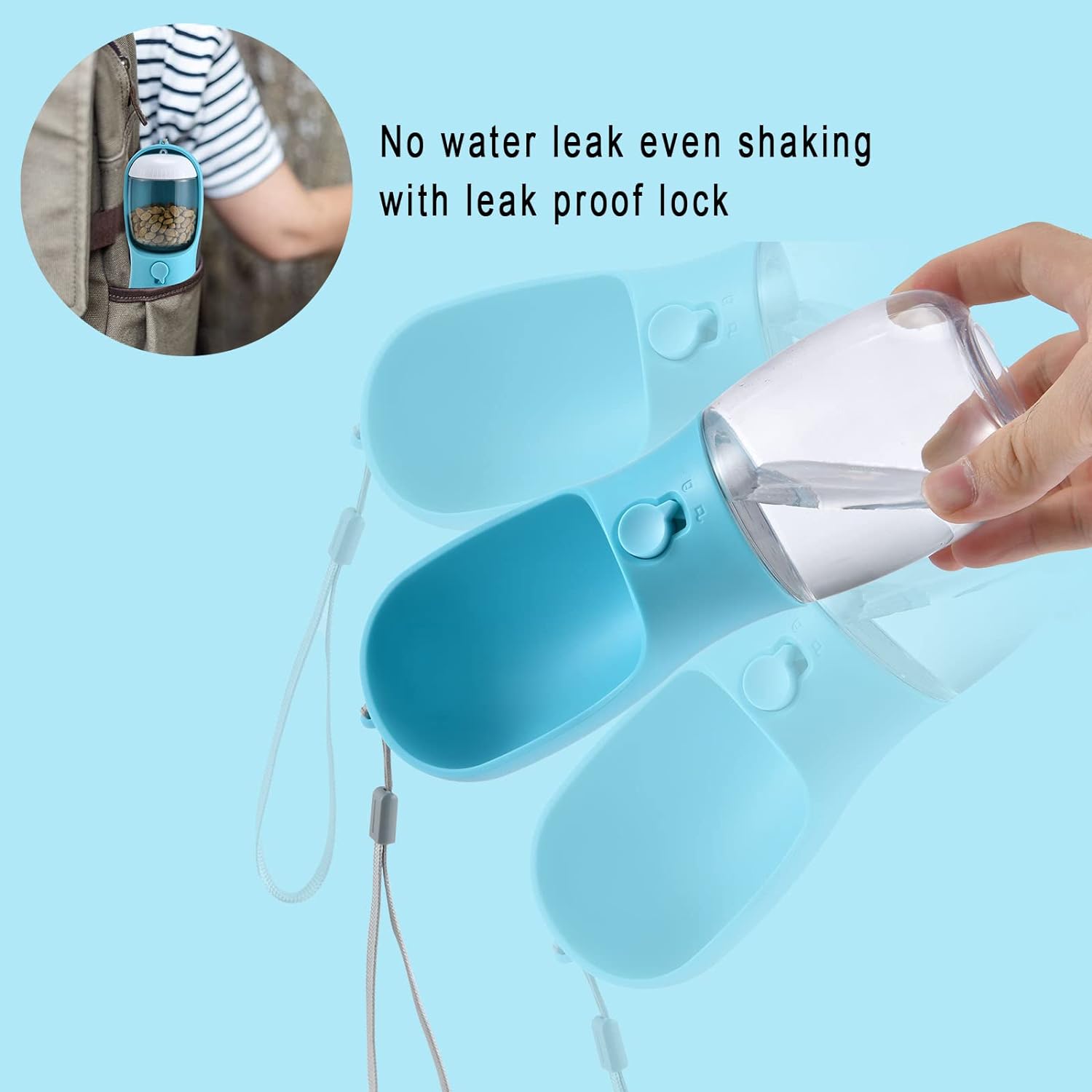 Bouteille d'eau portable pour chien & Conteneur de nourriture