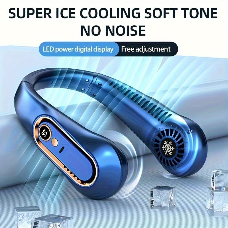 Ventilateur de Cou Rechargeable USB pour un Refroidissement Puissant et Silencieux – Parfait pour une Utilisation Intérieure et Extérieure