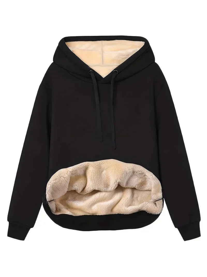 Sweat à capuche en fausse fourrure | Pull confortable et élégant pour les jours froids