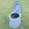 Toilette Portable Grise en PVC - Confortable et Pratique pour le Camping et les Situations d'Urgence