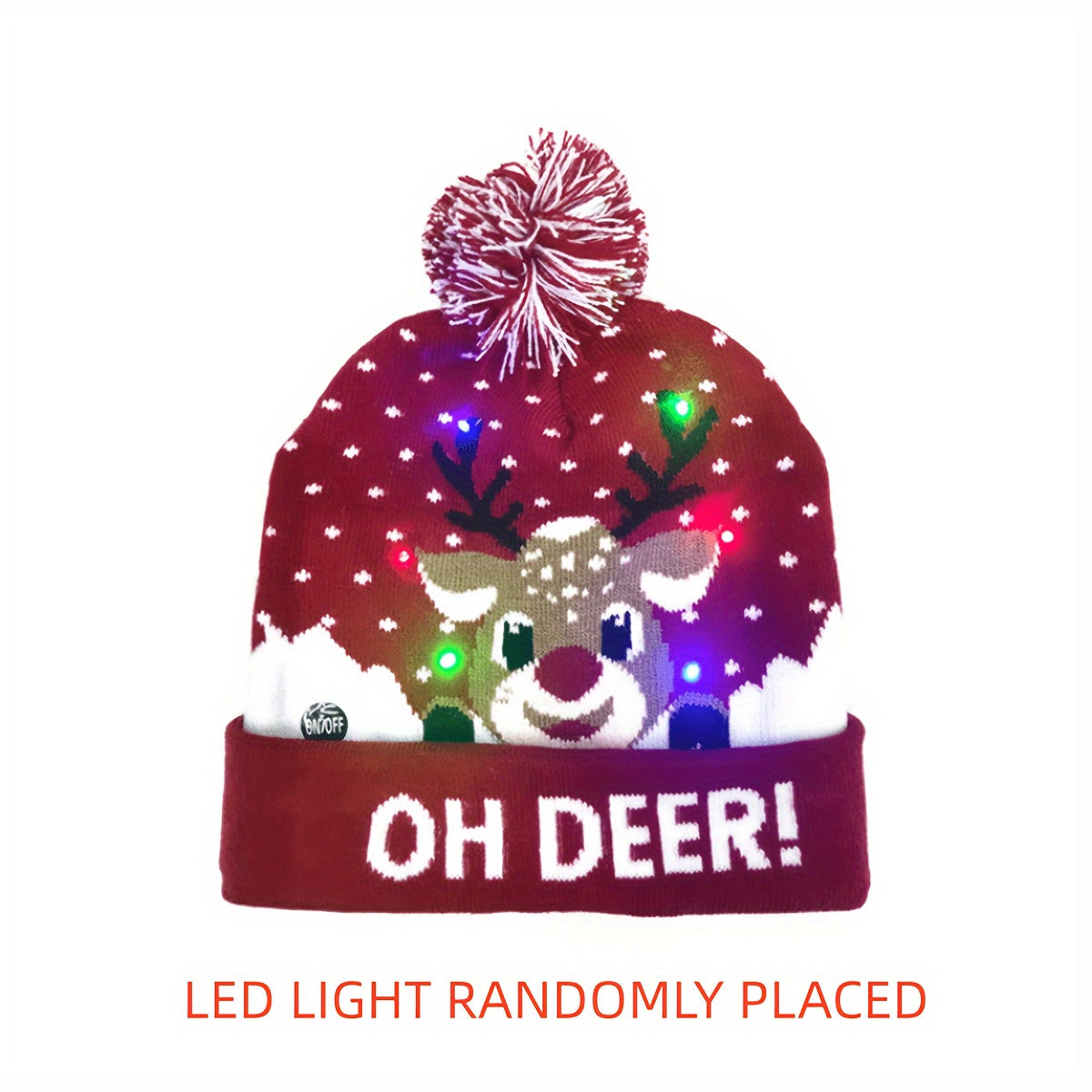 Bonnet LED Givré - Éclairé et Joyeux pour les Fêtes