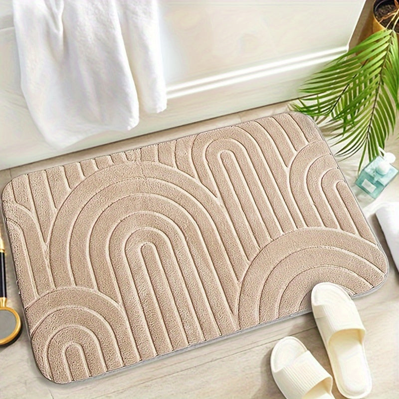 Tapis de bain antidérapant géométrique – Confortable et élégant pour votre salle de bain