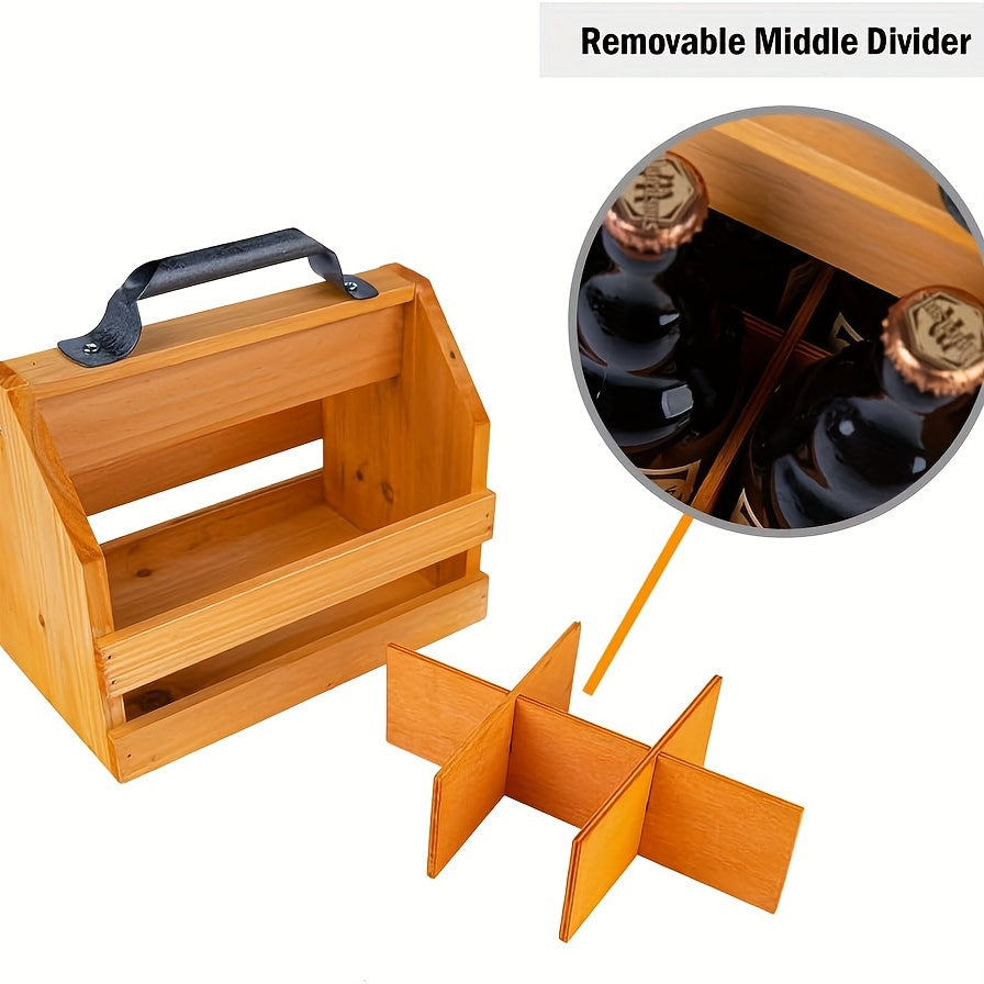 Caddy en Bois pour Bouteilles avec Ouvre-Bouteille - Cadeau Parfait pour la Fête des Pères ou Cadeau d'Affaires
