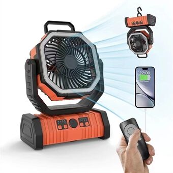 Ventilateur de Camping - 3-en-1 - LED - Sans Fil