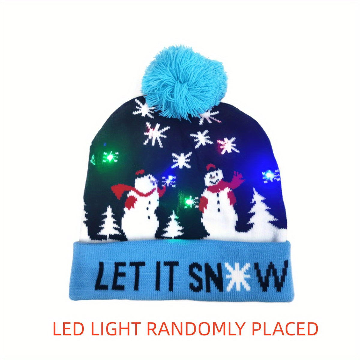 Bonnet LED Givré - Éclairé et Joyeux pour les Fêtes