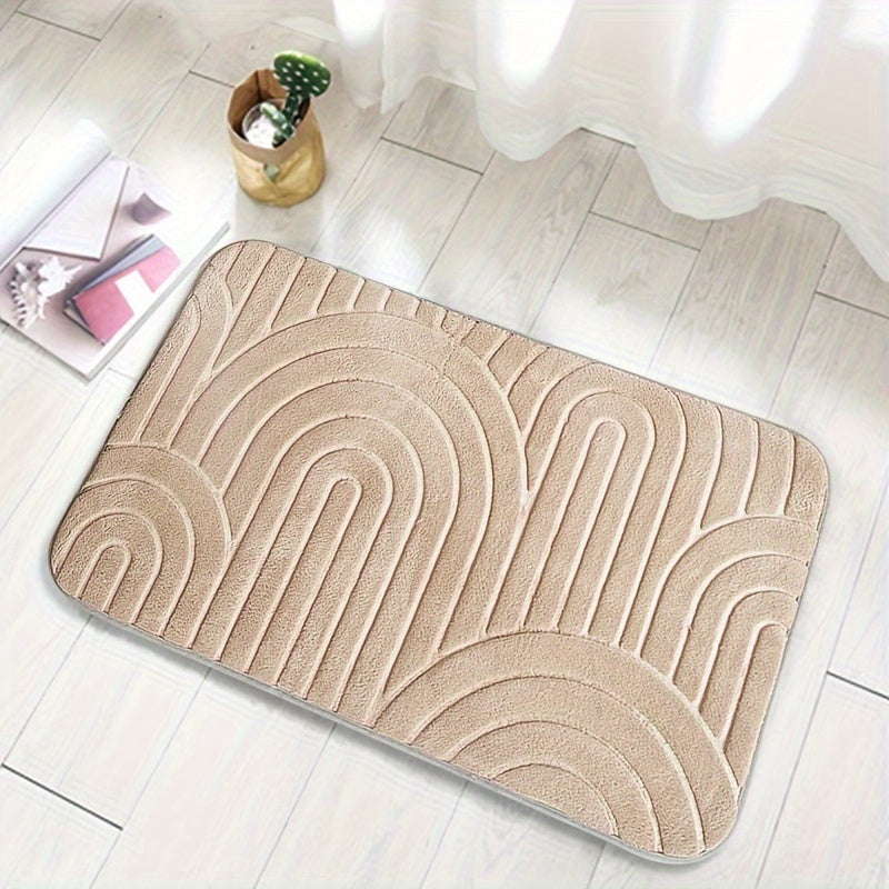 Tapis de bain antidérapant géométrique – Confortable et élégant pour votre salle de bain