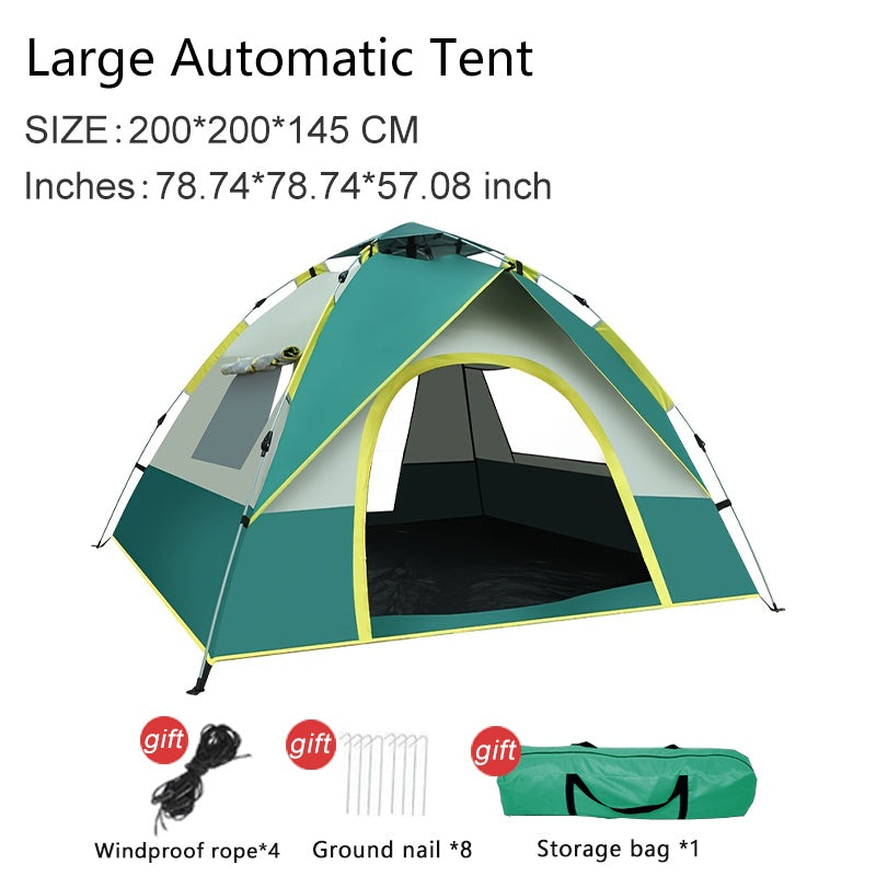 Tente de Camping 4 Personnes à Montage Rapide – Abri Respirant et Imperméable au Vent